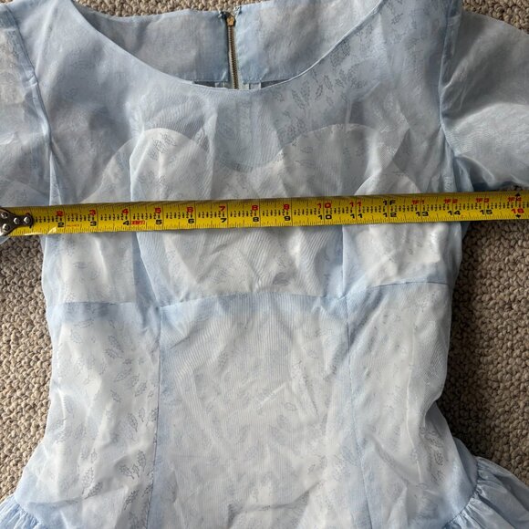 Vintage 1950s Pale Blue Chiffon Prom Dress 💙 Rockabilly Cupcake Party S - Picture 15 of 16